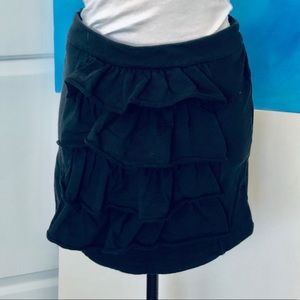 Betsey Johnson Black Ruffle Skirt